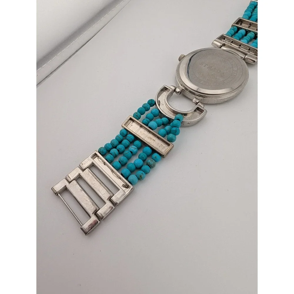 Strada Watch Women 34mm Case Turquoise Beaded 7.25